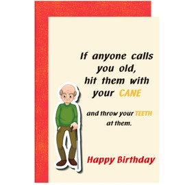 ORYCOOL Funny Birthday Cards for Men,Husband Birthday Card,Male Birthday Card, Dad Birthday Card(Cane)
