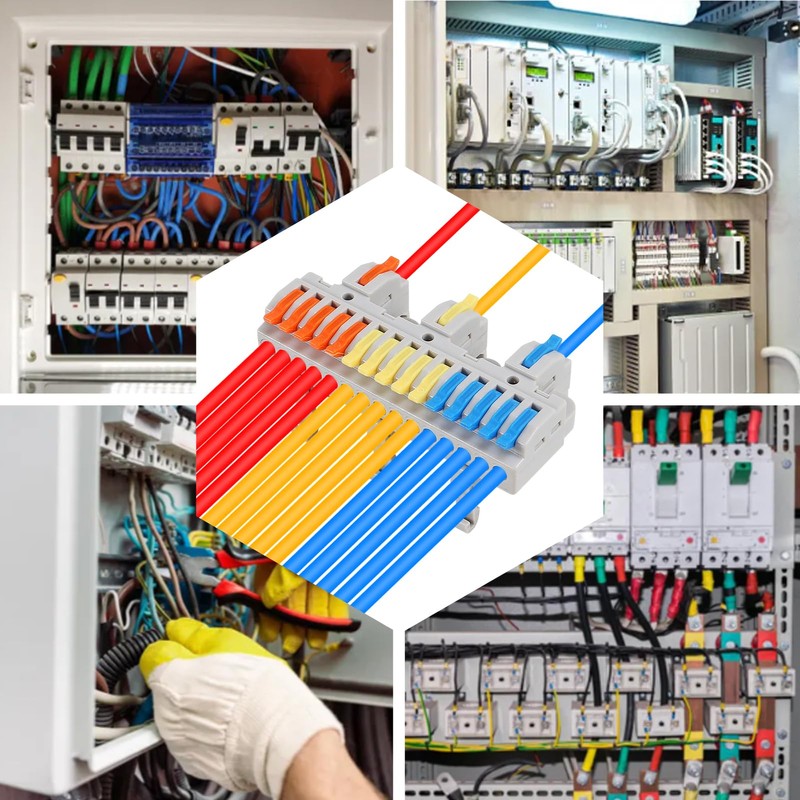AITRIP 10pcs DIN Rail Terminal Blocks, DIY Splicing Wire Connectors