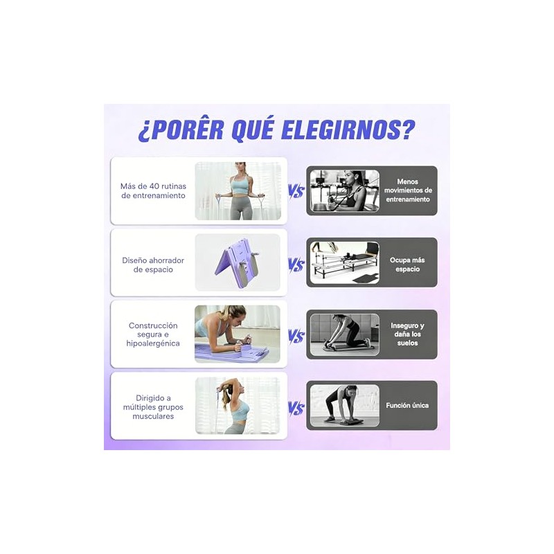 Tabla Multifuncional para Abdominales, Tabla Deslizante de Pilates 9 en