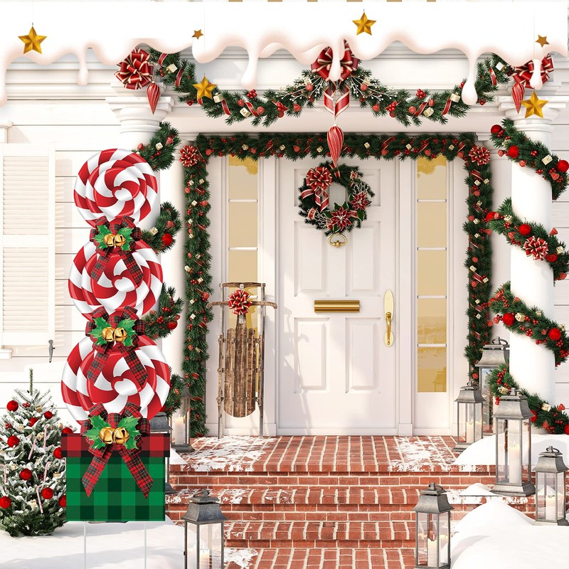 Christmas Candy Decorations Outdoor 50In Peppermint Xmas Yard Stakes Giant