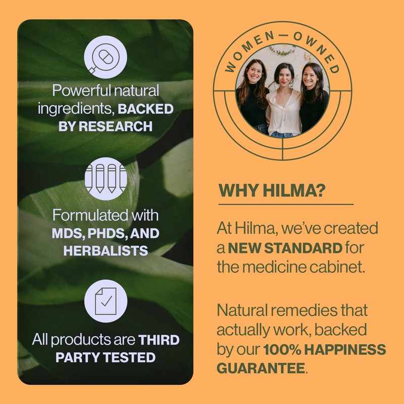 Hilma Digestive Enzymes for Women, Bloating Relief with Turmeric, Dandelion