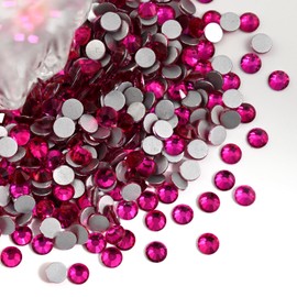 Flatback Glass Rhinestones,Bedazzler Gems 1440pcs Non Hotfix Crystal Rhinestones for Nail Charms Crafts Clothes Tumblers,Hot Pink,SS20