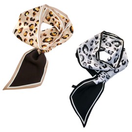 Baluue 2pcs Womens Hair Scarves Decorative Bag Scarves Hair Scrunchies Soft Lightweight Stylish Leopard Print for Fashion Accessories and Gifting