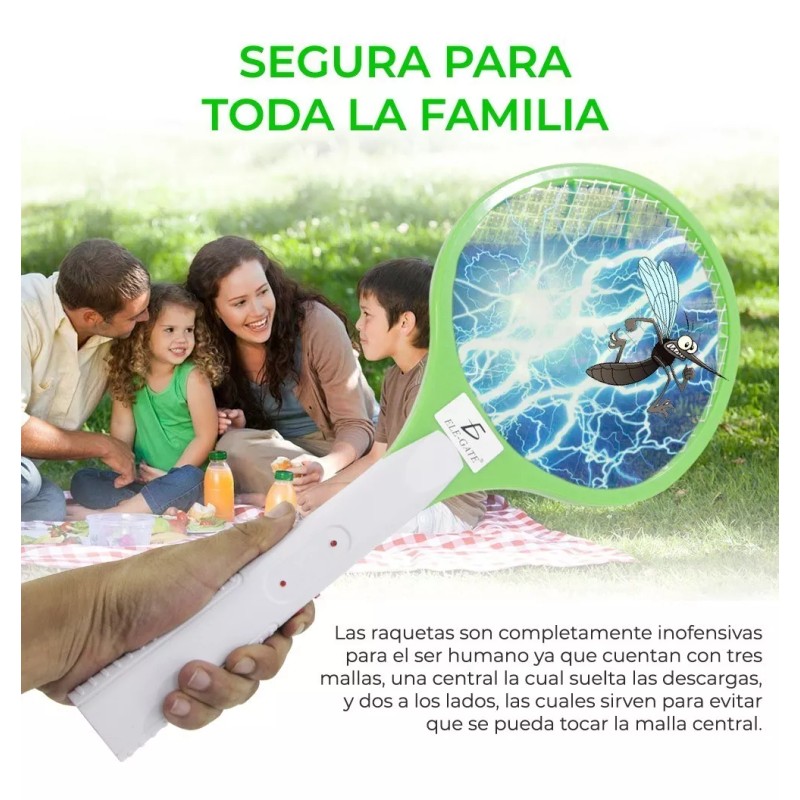 EGTMA Kit De Dos Raquetas Mata Mosquito Eléctrica Recargable