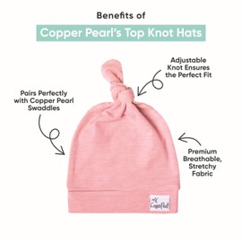 Perla de cobre, gorro de bebé con nudo elástico suave, Lincoln, 5-18 Months
