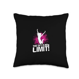 The Sky is No Limit Trampoline Gymnastics Throw Pillow