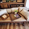 BARsics 24x24 inches Square Walnut Wooden Ottoman Tray, Large Living