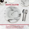 Safdie & Co. 16-Piece Marble Dinnerware Set, Porcelain, White