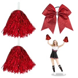 WORUIB 3PCS Pom Poms Cheerleading,cheerleader Pom Poms,cheerleading Pom Poms,Rugged Cheerleading Hand Flowers,Suitable for Sporting Events, Stage Shows and Other Celebrations.