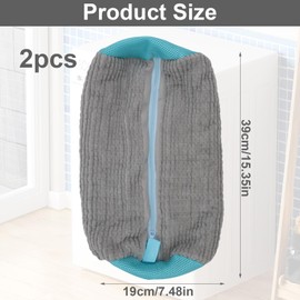 Shoes Wash Bag Trainers - Zip Design, Laundry Shoe Bag for Washing Machine, Protection for Shoes and Clothes, Perfect Cleaning Kit for Sneakers (Grey, Pack of 2)