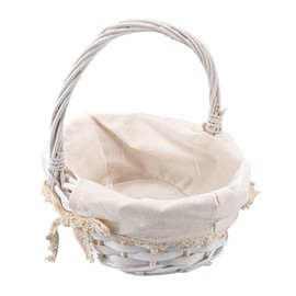 Ideen mit Herz Wicker Basket | Wooden Basket with Fabric | Natural Colour | Willow Wood | Gift Packaging | Decoration | Shabby Chic | Flower Basket