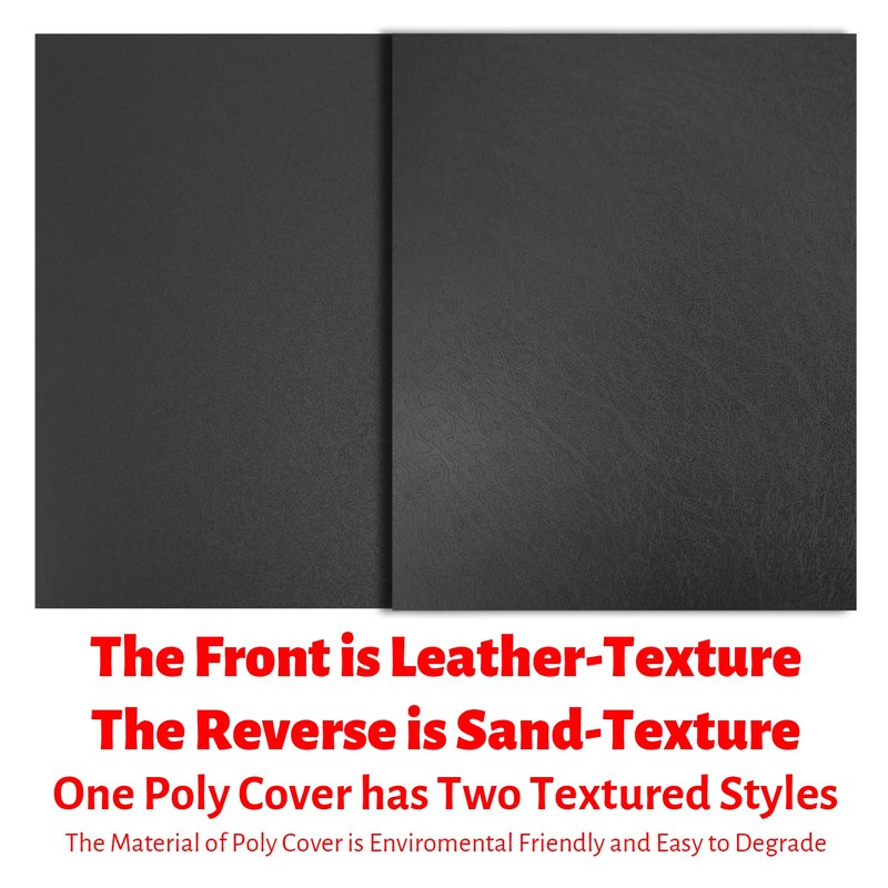 Binditek 100 Pack 16 Mil Leather-Textured Heavyduty Polycovers, Plastic Binding