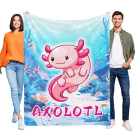Axolotl Blankets & Throws - Axolotl Super Soft Lightweight Cozy Warm Throw Blanket for Couch, Bed & Sofa - Cute Ajolote Gifts for Girls/Boy Kids(40x50in)