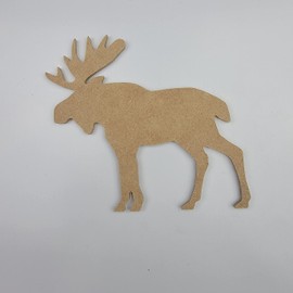 3" Moose, Unfinished MDF Art Shape by Wooden Craft Cutouts