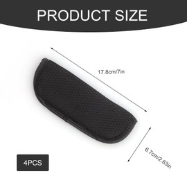 2 Pairs of Seat Belt Pads, AMONENZ Black Seat Belt Pads, 12 x 7 cm Seat Belt Shoulder Pads, Removable Seat Belt Shoulder Strap, for Car Seat Belt, Backpack, Shoulder Bag