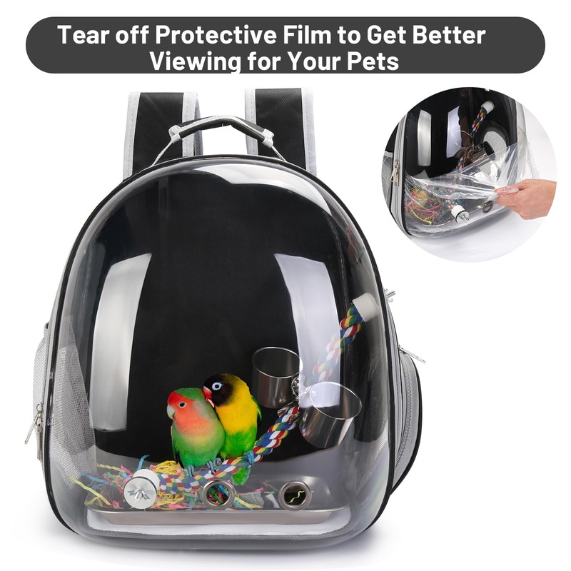 Bird Backpack Carrier, Travel Bird Cage for Small Medium Size