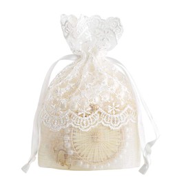 Cabilock Pack of 12 Lace Bags Rope Bag Slub Yarn Jewellery Bag Travel Organiser Bags Jewellery Gift Bags Gift Bags for Weddings Candy Bags Drawstring White Small Bag Travel