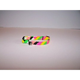 handmade Wet Nose Designs The Eighties Cat Collar Brite Colors Tubular Radical MTV 80s