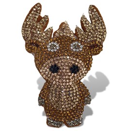 COTA Global Moose Sparkling Fridge Magnet - Brown Fridge Magnets Rhinestone Decor, Wildlife Decor Cute Fridge Magnet for Whiteboard, Locker Accessories and Cute Magnets for Office – 3.25 Inches