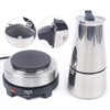 DNYSYSJ 300ml Espresso Maker with Electric Stove, 6 Cups Stainless