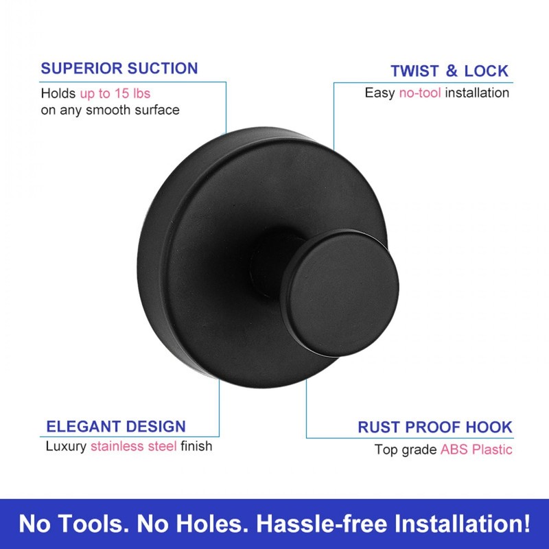 4PCS Bathroom Towel Hooks, Wall Mounted Coad Robe Clothes Hook,