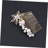 DOITOOL 2 Pcs Alloy Simulated Pearl Snowflake Hair Comb Styling