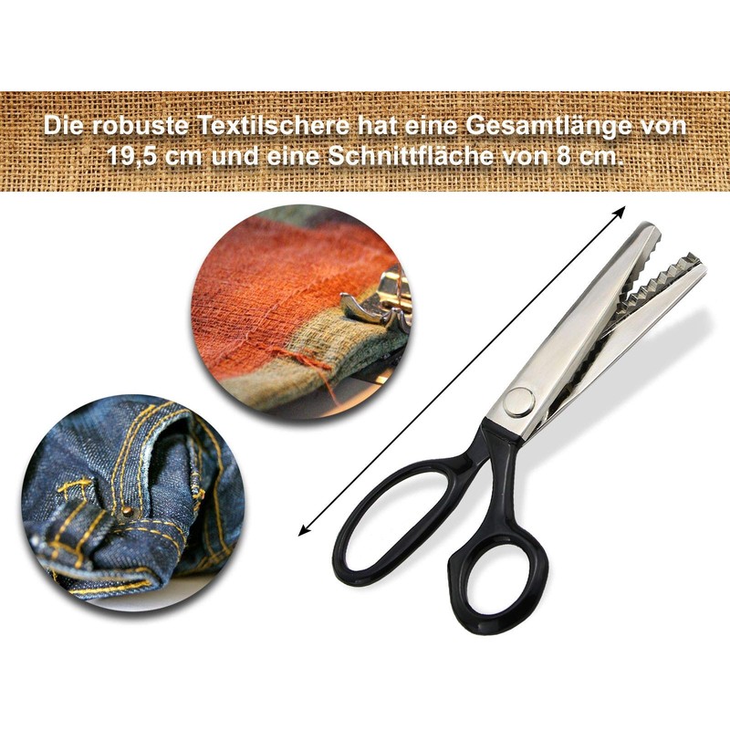 InstrumenteNrw Pinking Shears, Fabric Scissors, Textile Scissors, Zigzag Scissors, Dressmaking