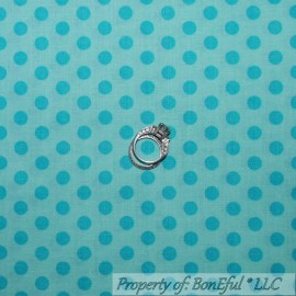 Unbranded BonEful Fabric FQ Cotton Quilt Aqua Teal Blue Polka Dot Baby Boy Calico Nursery