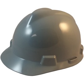 MSA V Small Size Cap Style Hard Hats w/FasTrac III Suspensions and Handy Tote Bag - Gray