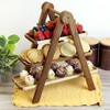 Elama Acacia Wood 3 Tiered Rectangular Ladder Tray Serving Set,