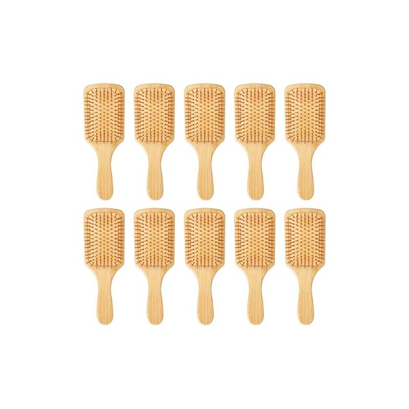 10 cepillos de bambú para el crecimiento del cabello, cepillo