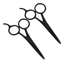 Hemoton Stylish Stainless Steel Scissors Set 2pcs for Beard Hair Eyebrow Grooming Trimming Portable Travel Scissors