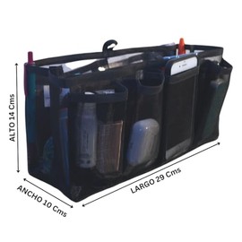 Organizador de Bolsa para Mujer, Malla de Nylon de Alta Resistencia, Uso Diario, cambia de Bolsa en 1 Minuto, Color Negro, Tamaño Grande 29 x 14 x 10 