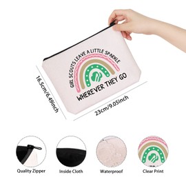 TSOTMO Girl Scout gift Girl Scouts Leave A Little Sparkle Wherever They Go Gift Zipper Pouch Makeup Bag (Girl scout sparkle)