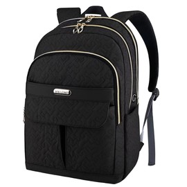 HXLGMD 15.6 Inch Laptop Backpack for Women, Quilted Teacher Nurse Backpack College Casual Daypack for Work Travel Office