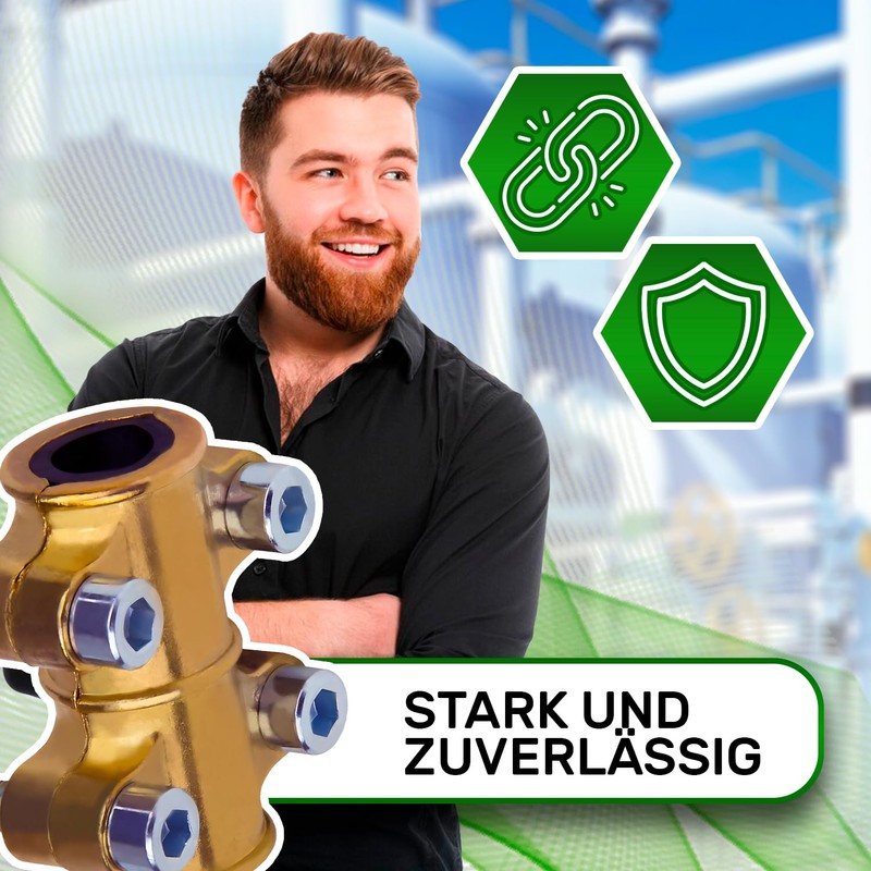 Drilling Clamp Diameter 22 mm Brass for Copper Pipe -