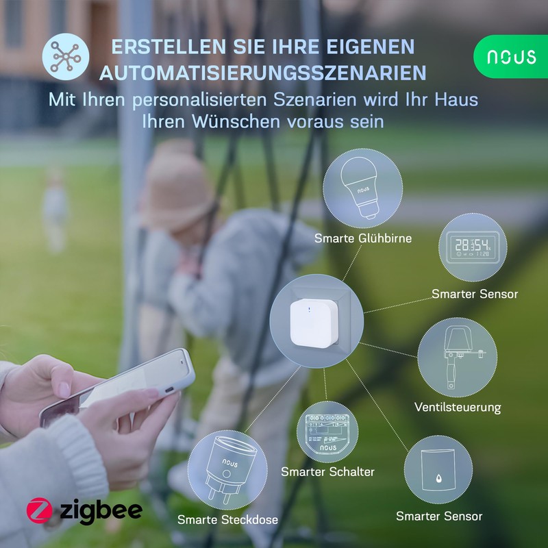 NOUS E1 ZigBee Gateway, ZigBee Hub/Bluetooth Hub, ZigBee Bridge, ZigBee