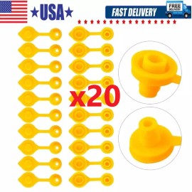 With Retaining Lip 20 Pack Yellow Fuel Gas Can Jug Vent Cap Blitz Scepter Essence Midwest Eagle
