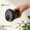 100 Set 16 oz Black Plastic Cups with Lids and