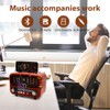 Retro Radio with Bluetooth Portable Radio (Red)