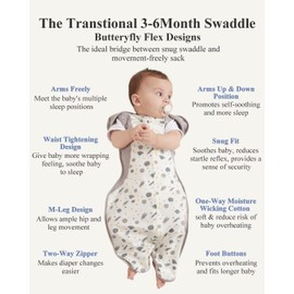 KIDIRA Transition Swaddle, Baby Swaddles 3-6 Months 12-18 lb, Swaddle Sleep Sack with 2-Way Zipper Moisture-Wicking Fabric,(Spaceships)