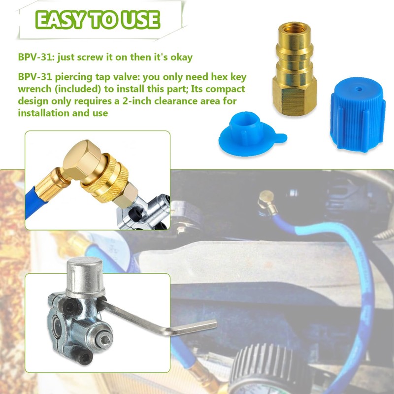 EPLZON R12 to R134A Bullet Piercing Valve Kit with Dust