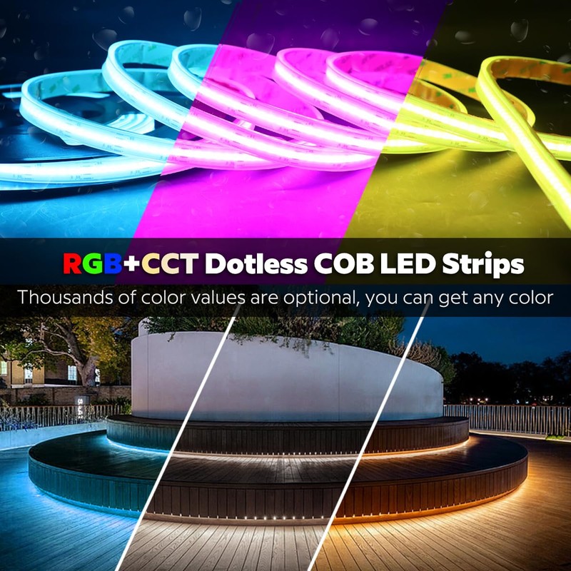 SuperlightingLED 24VDC Color Changing Waterproof IP67 RGBCCT Dotless COB LED
