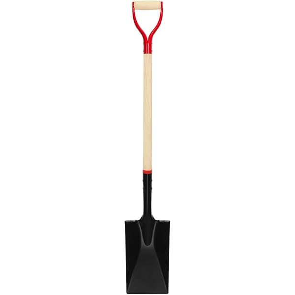 Spade Shovel for Digging, Heavy Duty Spade Shovel with Wooden