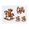4 x 'Cowboy Teddy Bear' Temporary Tattoos - Water Resistant,