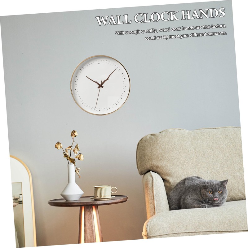 SHINEOFI 5 Sets Wooden Clock Hands Replacement DIY Repair Hands