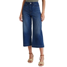 GALMINT Capri Jeans for Women High Waisted Wide Leg Capri Pants Strechy Loose Denim Capris with Pockets