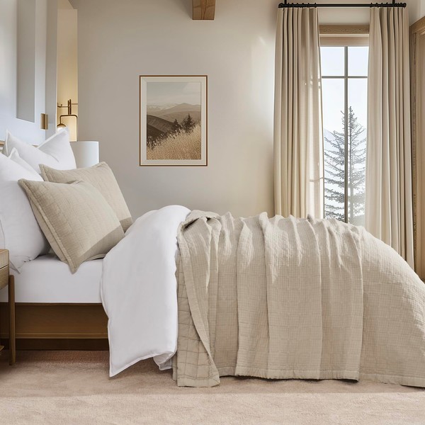 EVERGRACEHOME Stonewashed Cotton Quilt Set Queen Size, Ultra Soft Oversized