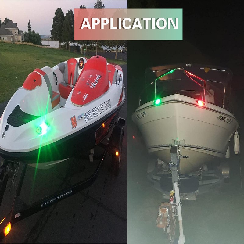 jamgoer Boat Navigation Lights 1 Pair Bow Light Waterproof Led