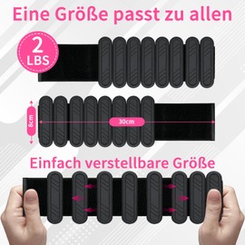 KOOOGEAR Adjustable Weight Cuffs Set of 2, Ankle and Wrist Weights for Fitness, Pilates, Yoga, Aerobics and Jogging (0.5 kg / 1 kg each) (Black, 1 kg)